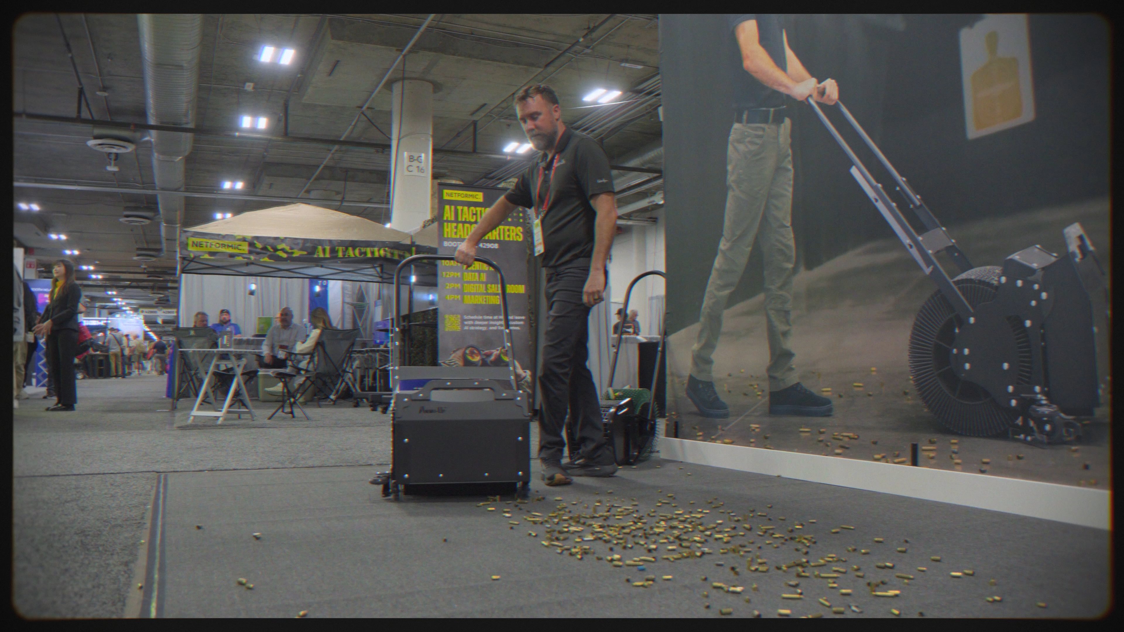 Ammo Up brass collection roller system for ranges