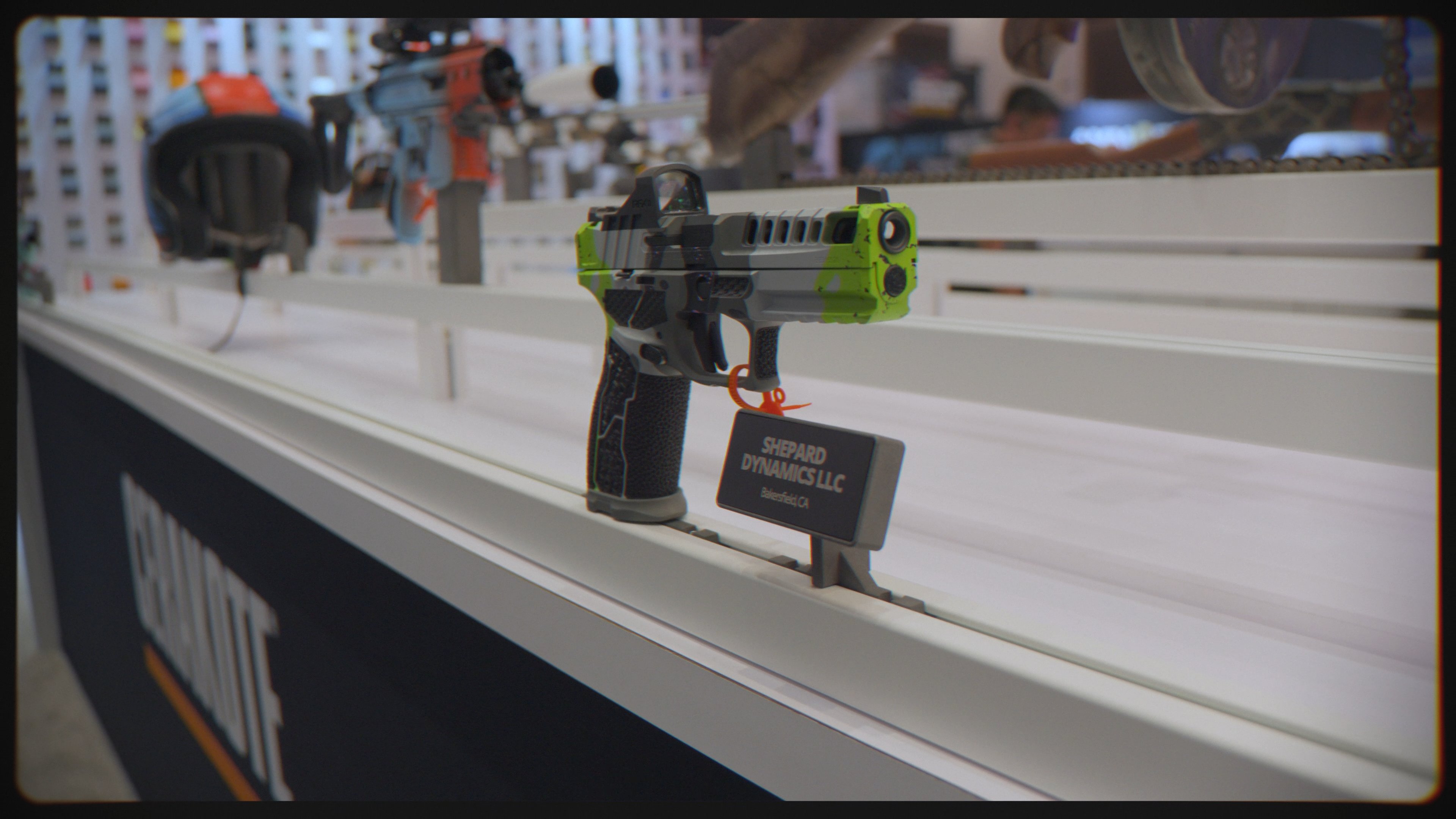 Custom Cerakote pistol finish at Shot Show 2026