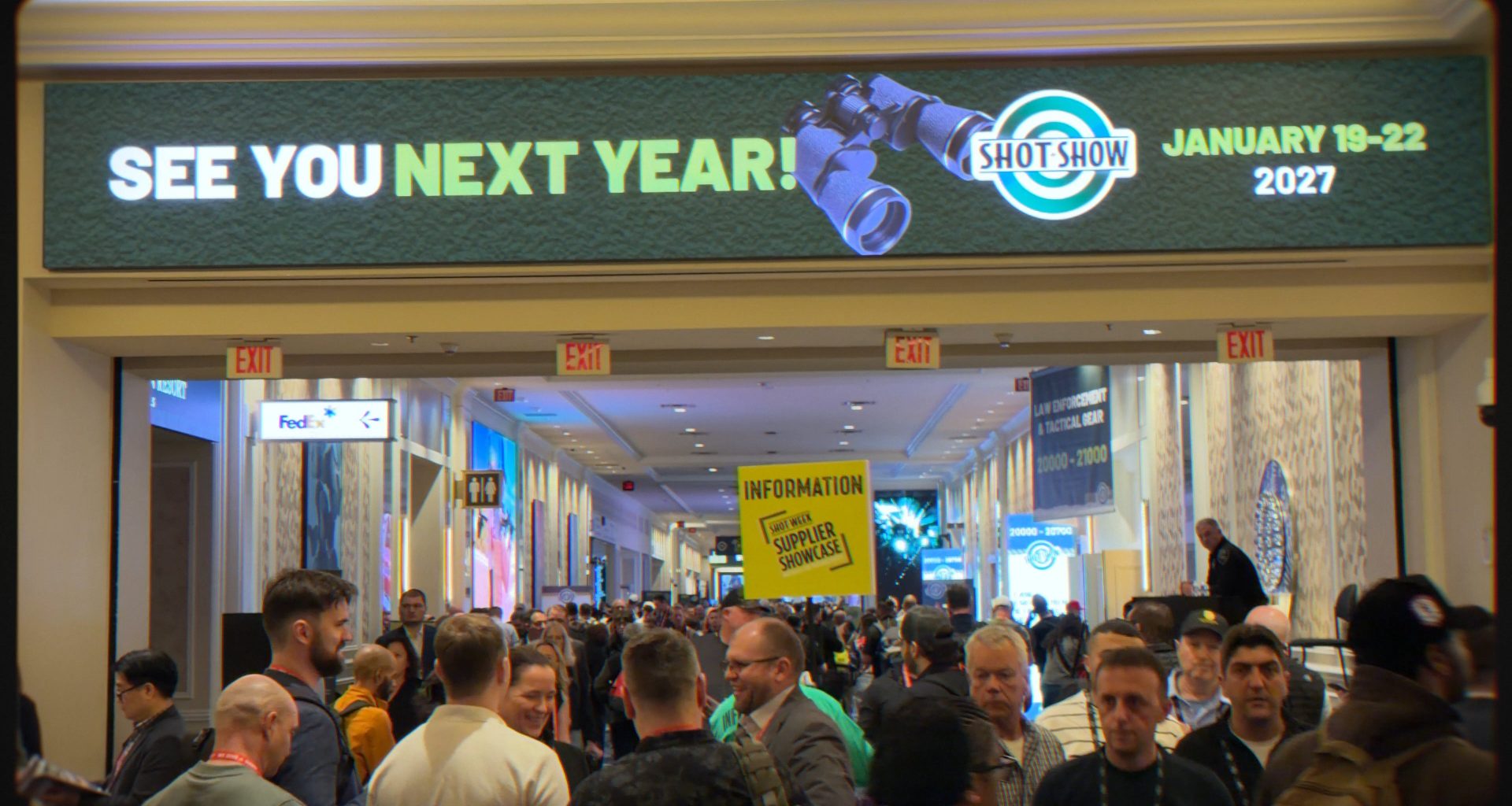Shot Show 2026 entrance at the Venetian, Las Vegas